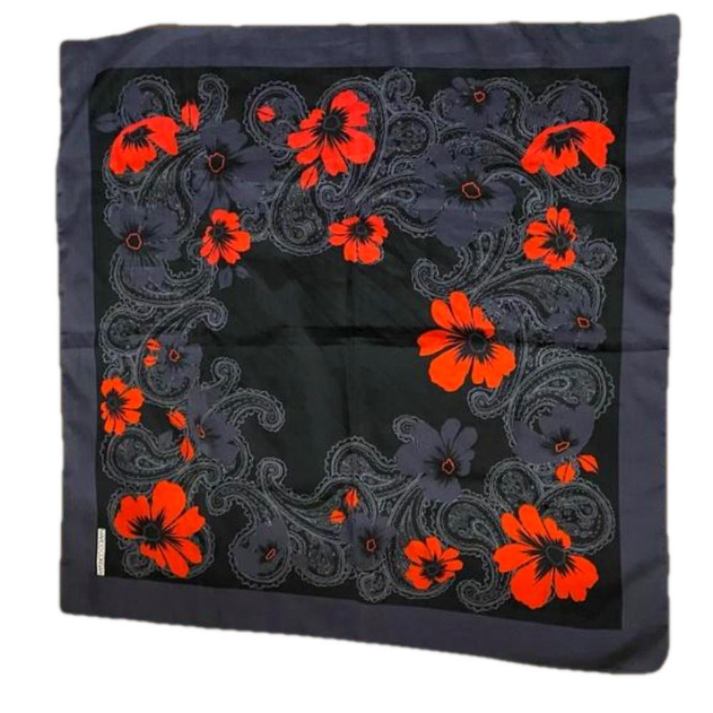Marco Corsari Poppies Italian Scarf 30” square 100% polyester made in Italy